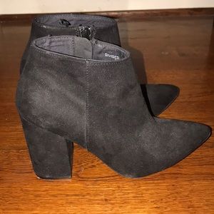 Black pointed toe booties